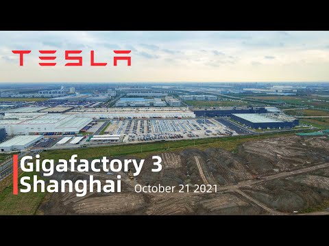 (October 21 2021)Tesla Gigafactory 3 Shanghai 4K Video