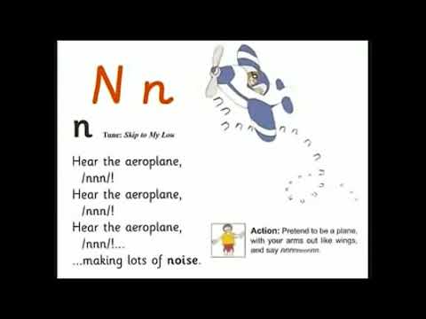 UK School Primary One Jolly Phonics Song Nn - Hear the Aeroplane Making lots of Noise
