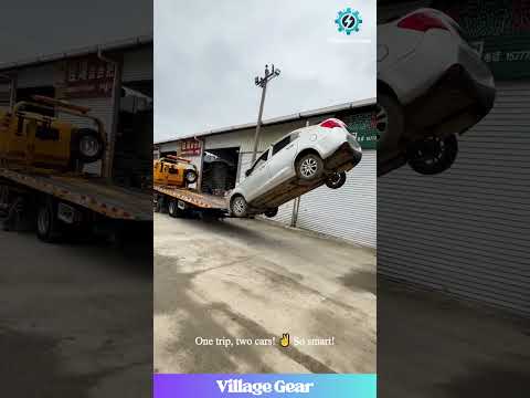 This Tow Driver Plays Car TETRIS for a Living! 😂 Stacking Cars! #towlife #funny #genius #lifehack