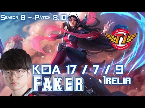 SKT T1 Faker IRELIA vs FIZZ Mid - Patch 8.10 KR Ranked