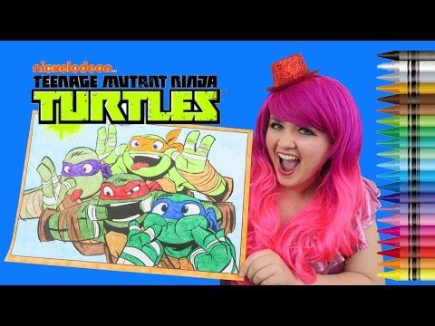 Coloring Teenage Mutant Ninja Turtles GIANT Coloring Page Crayons | COLORING WITH KiMMi THE CLOWN Video