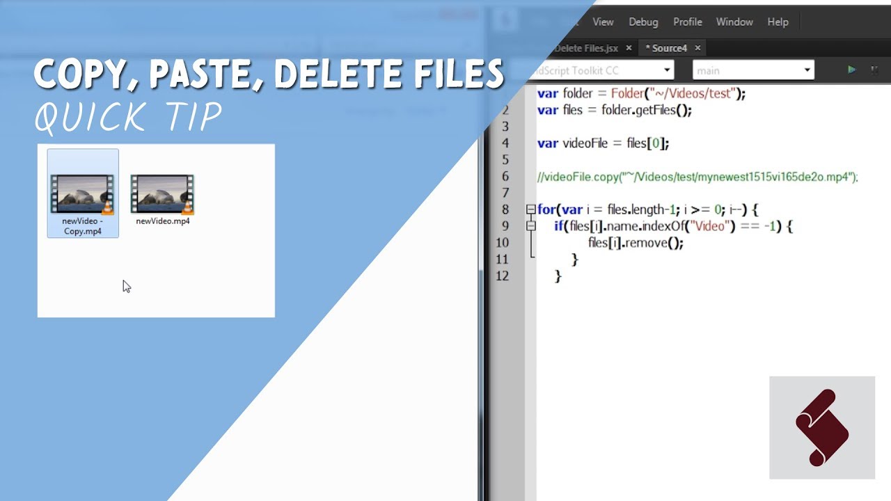 ExtendScript QuickTip - Copy, Paste, Delete Files