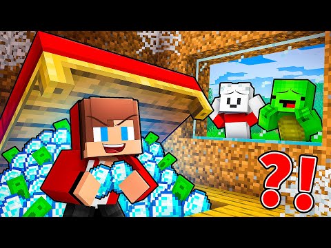 JJ Became a MILLIONAIRE And Hid It From POOR Friends in Minecraft - Maizen