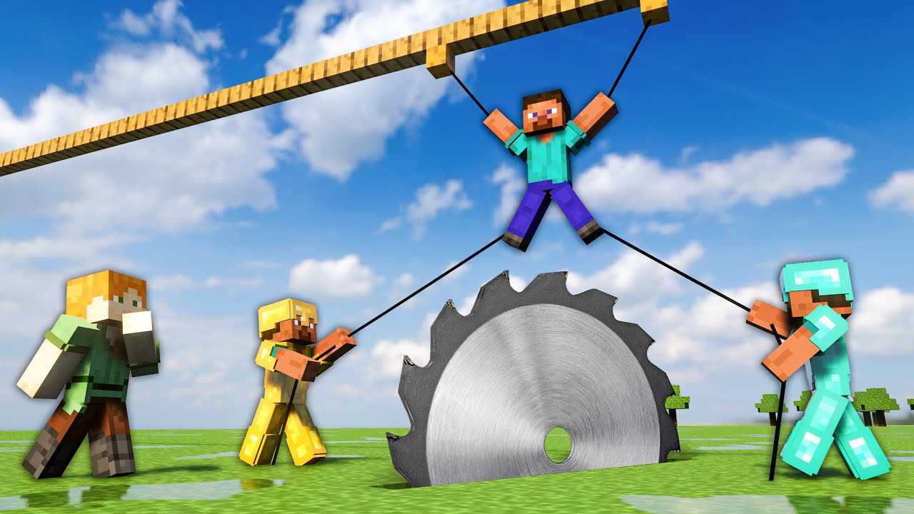 Will Steve Survive Saw Blade Rope Trap? | Teardown Destruction