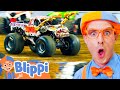 Blippi Drives A MONSTER TRUCK Blippi Challenges And Games For Kids
