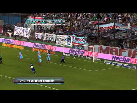 Gol de Riaño. Arsenal 3 - Boca 2. Fecha 16. Torneo Inicial 2013. Fútbol Para Todos