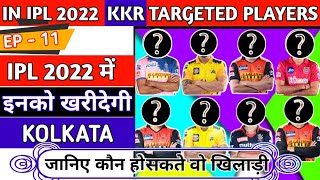 KKR players Targeted Player List | KKR Team 2021 | KKR 2022 Squad | KKR 2022 Mega Auction | IPL 2022