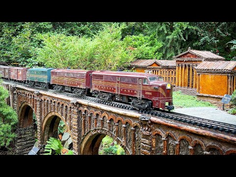 Large Model Railroad G Scale Gauge Train Layout - Garden Railway at the Morris Arboretum