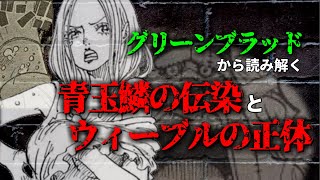 【ネタバレあり】グリーンブラッドから読み解く。青玉鱗の伝染とウィーブルの正体【ワンピース考察】