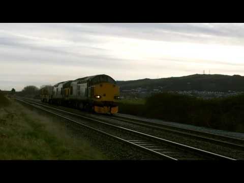 Prestatyn  6.2.2017 - DRS 37605 & 37607 on Valley flasks - Class 37