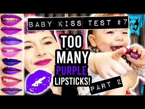 Purple Lipstick Kiss Test 2, purple colour lipstick, Mac Patent Paint Lip Lacquer Review, Kat Von D+