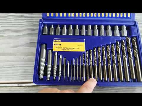 Irwin left handed drill bit extractor set