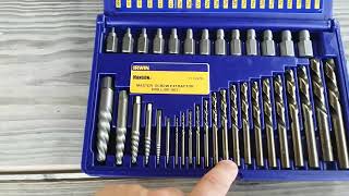 Irwin left handed drill bit extractor set