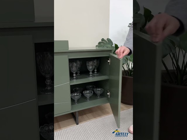 Balcão Buffet Serra do Mar 4 Portas 3 Prateleiras com Bandeja Menta - Artely Móveis