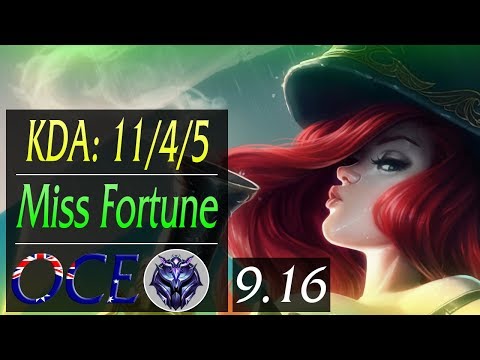 Miss Fortune OCE ADC Replay | KDA: 11/4/5 | Season 9 | Patch 9.16