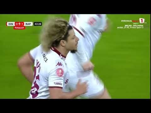 GOOOL! Dinamo - Rapid 0-1. Kosovarii combină perfect, iar Papeau reia dintr-un unghi greu