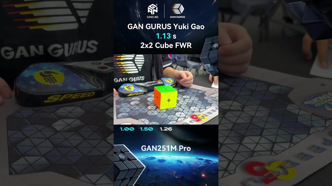 GANCUBE - 2x2 Average Female World Record 1.13s | Yuki Gao