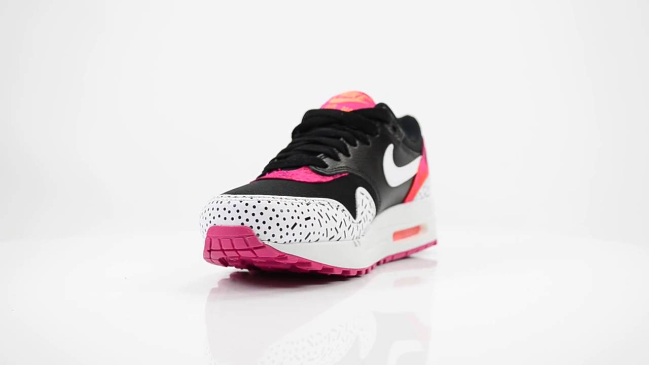 NIKE AIR MAX 1 PRINT DAMES SNEAKERS   |  WIT |  ZWART |  ROZE  SS15 |