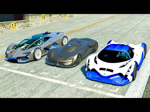 Devel Sixteen vs SRT Tomahawk X VGT vs Lamborghini Terzo Millennio - Black Cat Country