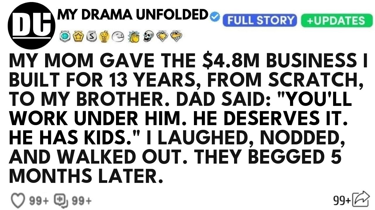 My Mom Gave The $4.8M Business I Built To My Brother — Five Months Later, They Begged Me...