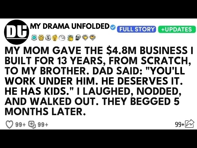 My Mom Gave The $4.8M Business I Built To My Brother — Five Months Later, They Begged Me...