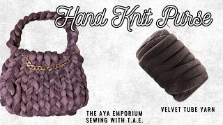 How to Hand Knit Purse with Tube Yarn