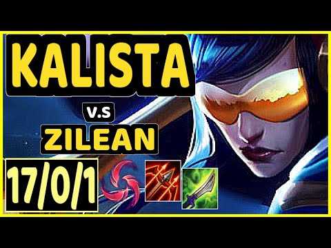 LUGER (KALISTA) vs ZILEAN - QUADRAKILL 17/0/1 KDA BOTTOM ADC CHALLENGER GAMEPLAY - EUW