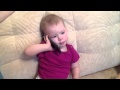Ребенок разговаривает по телефону 1 год 10 мес. 