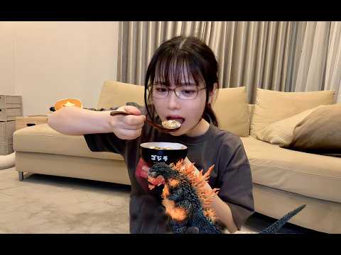 ゴジラの新作プラモを全塗装！神造形をおかずに白米食べてみたww