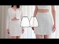 How To Sew The CUTEST Tweed Mini Skirt Inspired By Chanel Tutorial Jennie Skirt Sewing Pattern