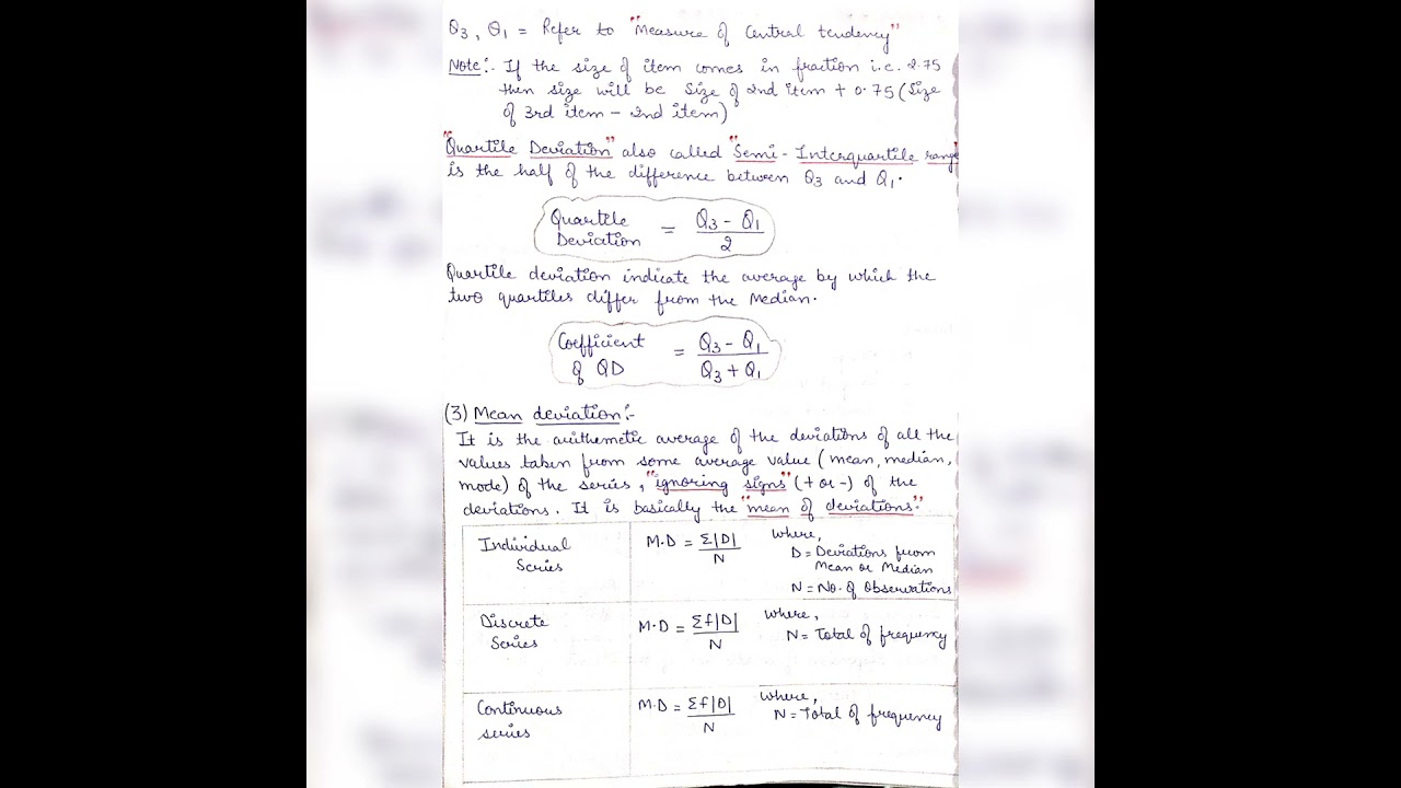 Class-11 Statistics Topic- Measures of Dispersion #commerce #economics #notes #statistics #class
