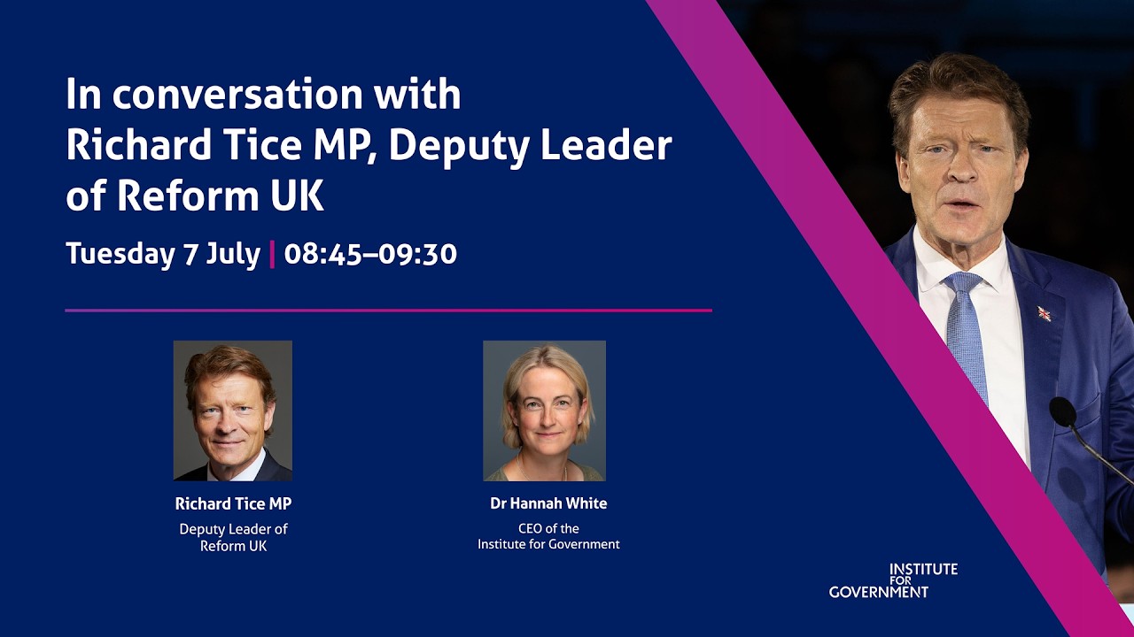 In conversation with Richard Tice MP, Deputy Leader of Reform UK