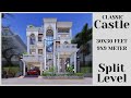 30X30 Feet 900 Sqft Classical House With Split Levels Design Landscape Courtyard ID 133