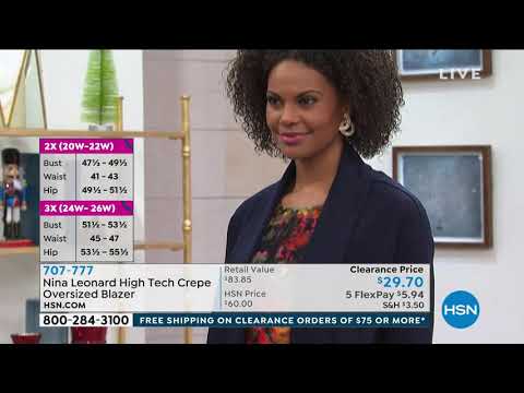 Nina Leonard High Tech Crepe Oversized Blazer