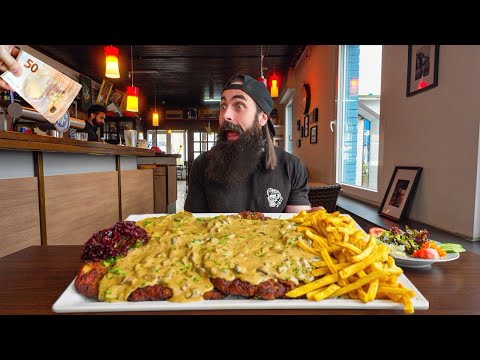 WIN €50 IF YOU CAN FINISH THIS SCHNITZEL CHALLENGE IN GERMANY THAT'S 10 YEARS OLD! | BeardMeatsFood