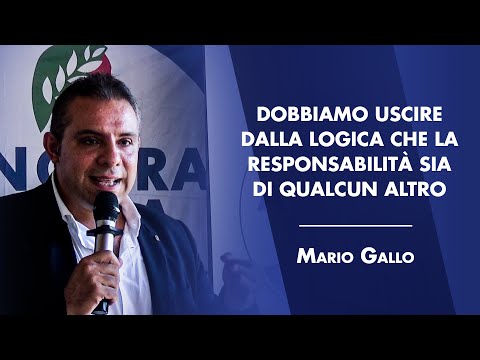 DOBBIAMO USCIRE DALLA LOGICA CHE RITIENE LA RESPONSABILITÀ SIA  DI QUALCUN ALTRO - Mario Gallo