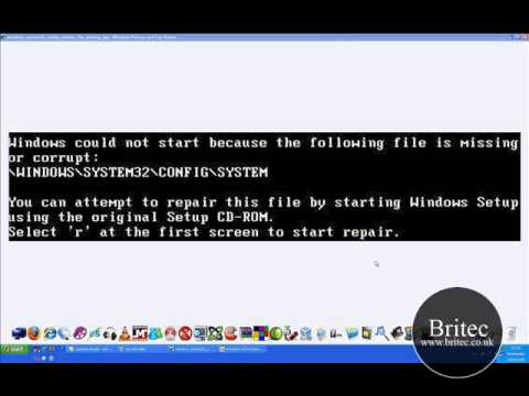 comment reparer c windows system32 config system