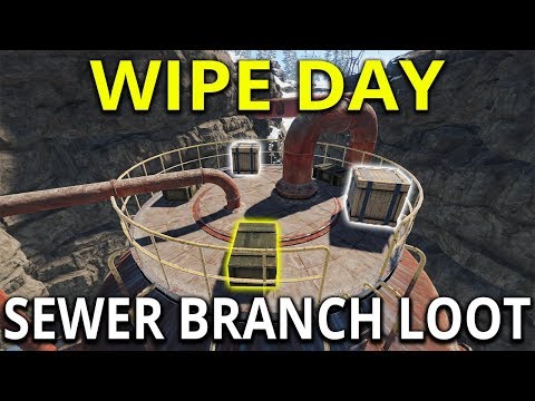 Wipe Day Sewer Branch Loot Runs. It's Like A Mini Military Tunnels! - Rust Solo Survival Gameplay