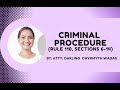 Criminal Procedure: Rule 110 (Sections 6-14)