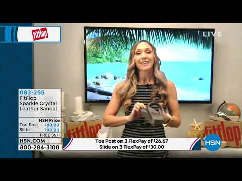 FitFlop Sparkle Crystal Leather Toe Post Sandal