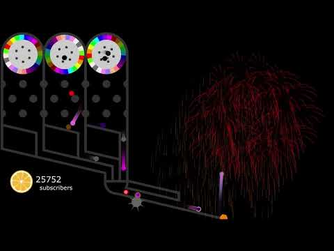 100000 Ammo Fireworks Marble Race in Algodoo