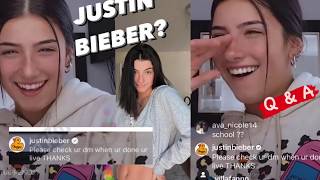 Q&A Charli D’amelio on Instagram! *JUSTIN BIEBER JOINED*