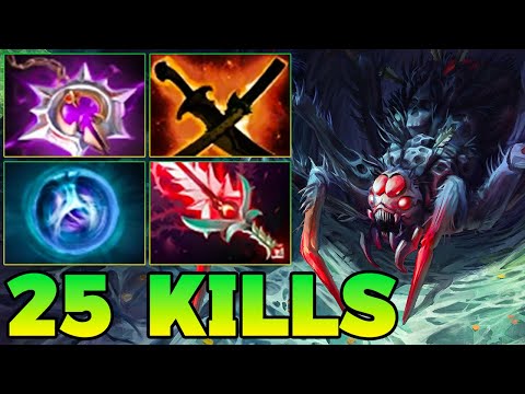 25 Kills Broodmother Dota 2 !! Broodmother Dota 2 Mid Lane Carry Build Gameplay Guide 7.39 7.40
