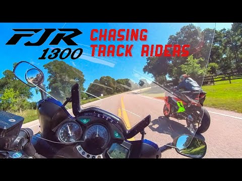 Old FJR1300 chasing track riders