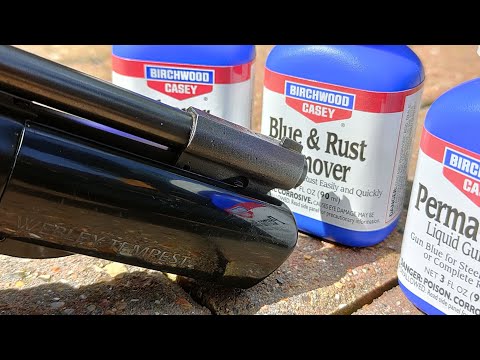 Cold bluing pistol barrel: Birchwood Casey Perma Blue