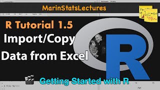 Import Data, Copy Data from Excel to R CSV & TXT Files | R Tutorial 1.5 | MarinStatsLectures