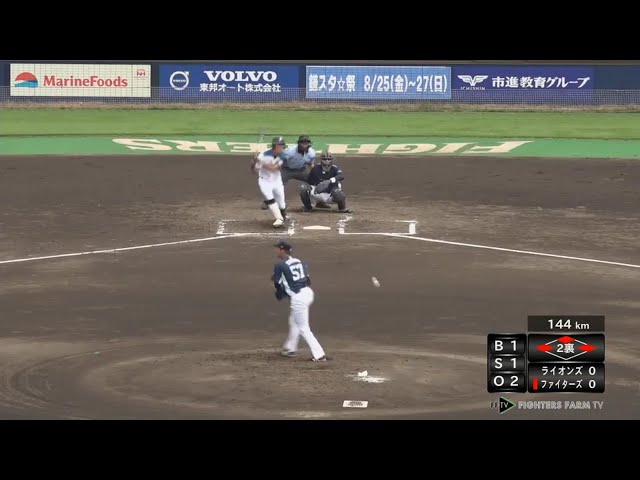 【ファーム】ファイターズ・姫野が逆らわない打撃で満塁のチャンスを生かす!! 2017/8/23 F-L(ファーム)