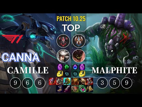 T1 Canna Camille vs Malphite Top - KR Patch 10.25