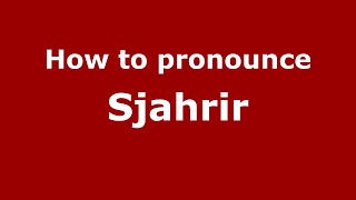 How to pronounce Sjahrir