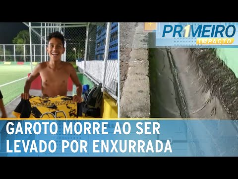 Garoto morre ao cair em bueiro e ser levado por enxurrada em Embu das Artes.